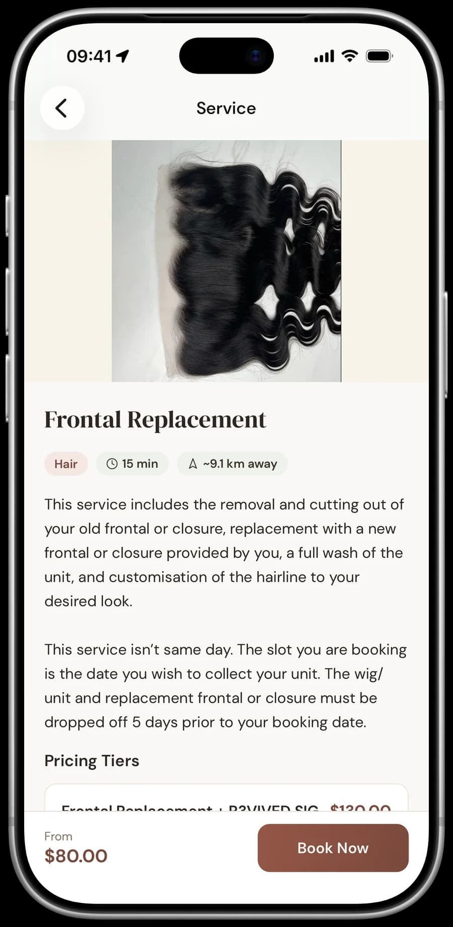 Glowa iPhone app: service details, prices and booking